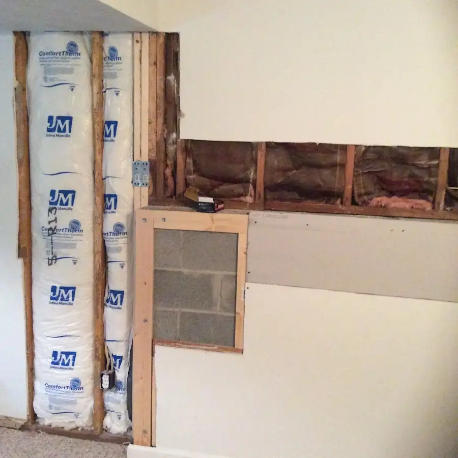 Wall insulation replacement during Structural Drying in Bensville